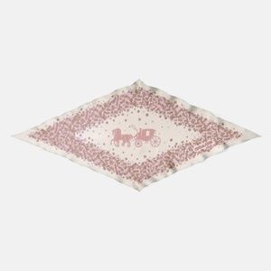 Horse And Carriage Tea Rose Print Silk Diamond Scarf In Aurora